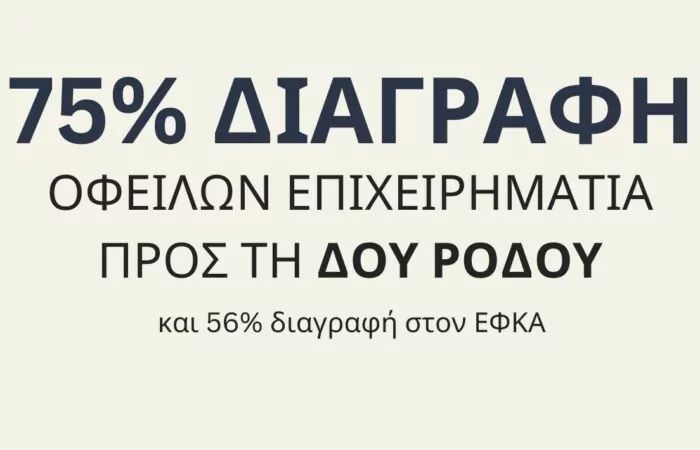 Ρόδος Κούρεμα οφειλών: 75% διαγραφή στην Εφορία και ΕΦΚΑ δικηγόροι Ρόδος Μ. Τεχνίτης & Συνεργάτες